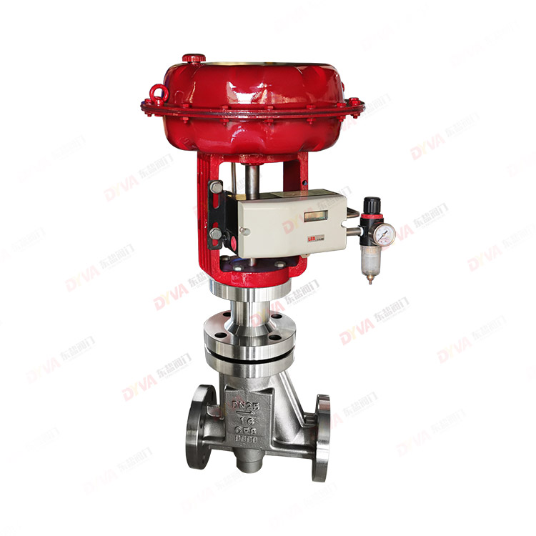 Pneumatic fluorine lined regulating valve