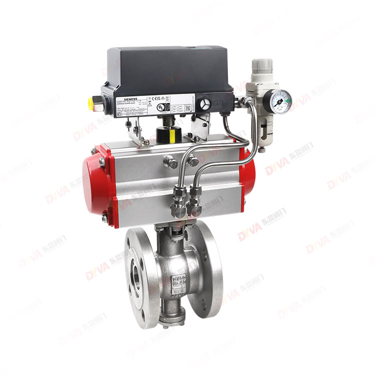 Pneumatic flange V-shaped ball valve