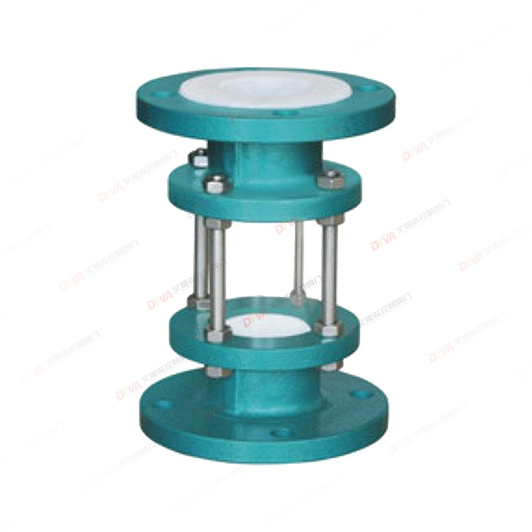 Fluorine lined sight glass