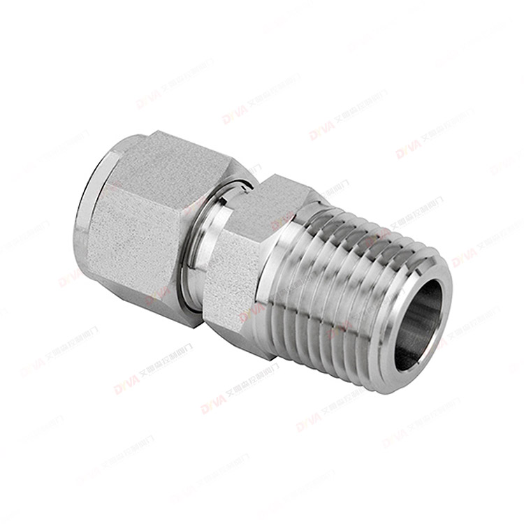 Straight-through to external thread