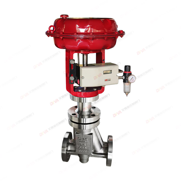 Pneumatic fluorine lined regulating valve