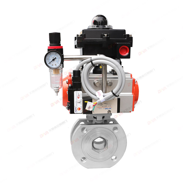 Pneumatic thin ball valve