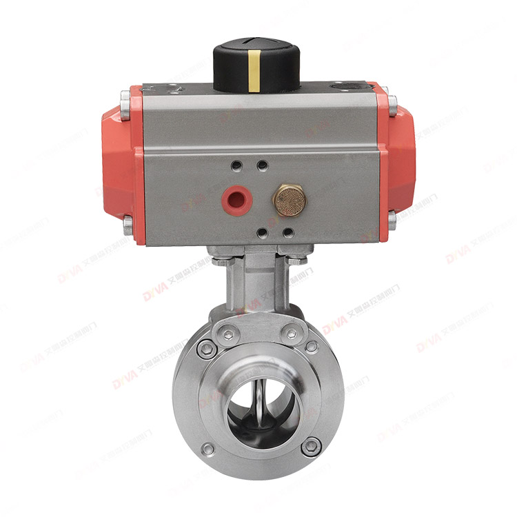 Pneumatic welded butterfly valve