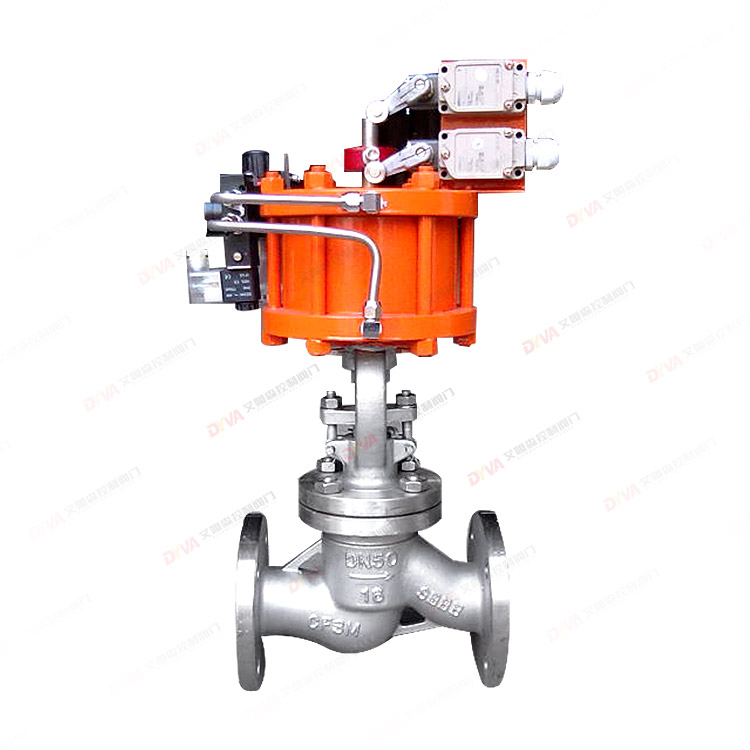Pneumatic stop valve