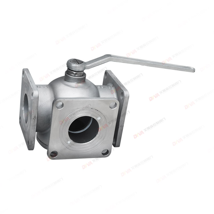Three-way ball valve for tank truck