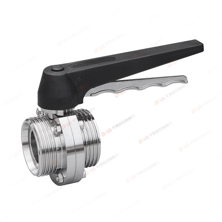 Duckbill type external thread butterfly valve