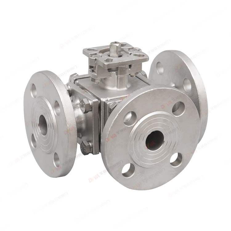 Three-way high-platform flange ball valve